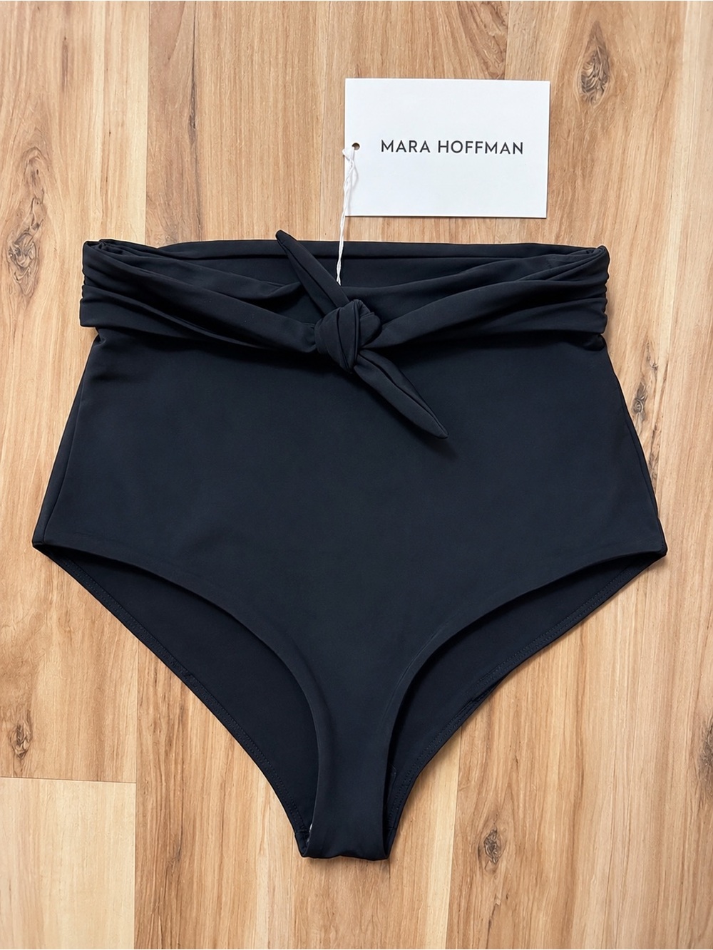 Mara Hoffman Jay High Waist Bikini Bottom Black XS NWT $160